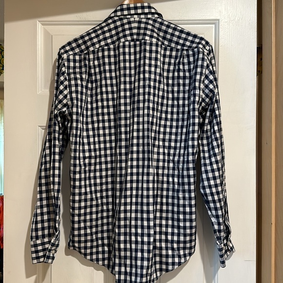 Nordstrom, men’s shop trim, fit blue and white dress shirt. 15.5 32-33 - Picture 3 of 5